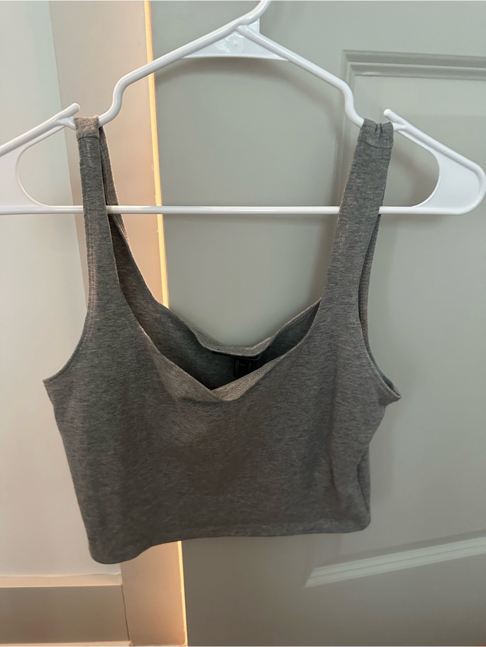 Forever 21 Gray Ribbed Cropped Tank